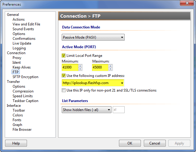 delete flashfxp settings