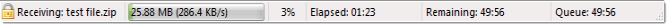 FlashFXP Transfer Statusbar